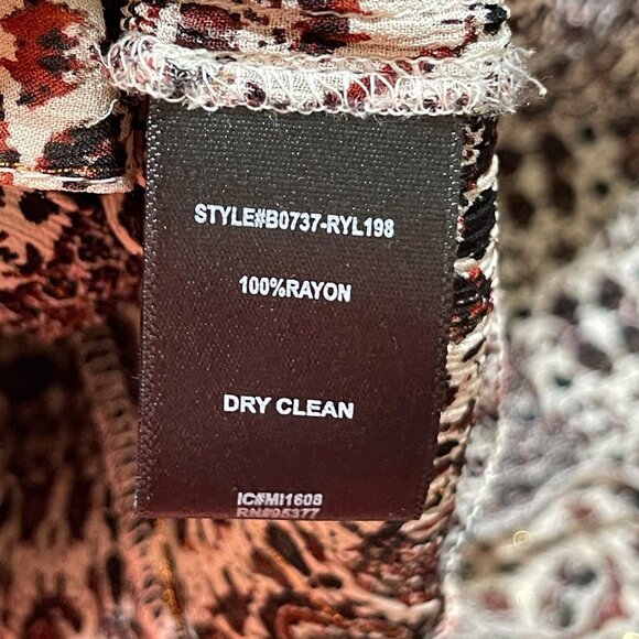 Sanctuary Blouse Top Sheer Red Black Size M Medium V-Neck - Picture 6 of 6